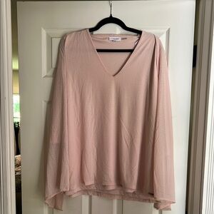 Calvin Klein Light Pink V-Neck Blouse